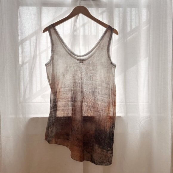 GORGEOUS HELMIT LANG ghost silk asymmetrical tank - Picture 5 of 5